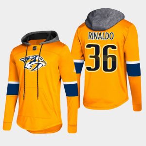 Impressive Predators #36 Zac Rinaldo Gold 2018 Pullover Platinum Hoodie to support your favorite players