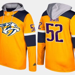 Impressive Predators #52 Matt Irwin Yellow Name And Number Hoodie to support your favorite players