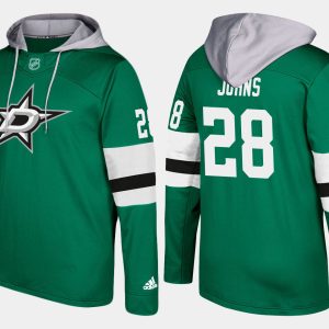 Impressive Stars #28 Stephen Johns Green Name And Number Hoodie for an exciting hockey game