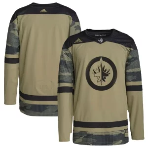 Impressive Winnipeg Jets adidas Logo Military Appreciation Team Authentic Practice Jersey   Camo for an exciting hockey game