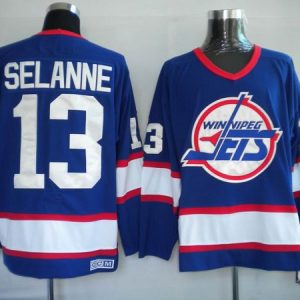 Chic Jets #13 Teemu Selanne Stitched Blue CCM Throwback NHL Jersey for ultimate hockey enthusiasts