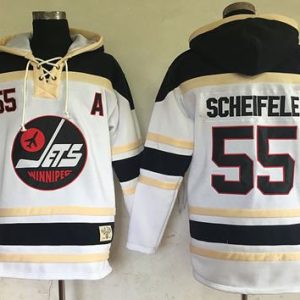 Gorgeous Jets #55 Mark Scheifele White Sawyer Hooded Sweatshirt Stitched NHL Jersey for ultimate hockey enthusiasts