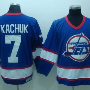 Gorgeous Jets #7 Keith Tkachuk Stitched Blue CCM Throwback NHL Jersey to show your team spirit
