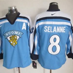 Sleek Jets #8 Teemu Selanne Light Blue Nike Throwback Stitched NHL Jersey to elevate your fan gear collection