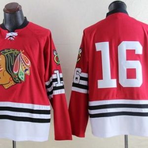 Gorgeous Mitchell And Ness 1960 61 Blackhawks #16 Marcus Kruger Red Throwback Stitched NHL Jersey perfect for game days