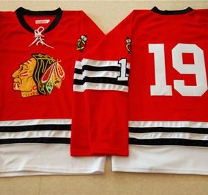 Amazing Mitchell And Ness 1960 61 Blackhawks #19 Jonathan Toews Red Stitched NHL Jersey to stand out at the stadium