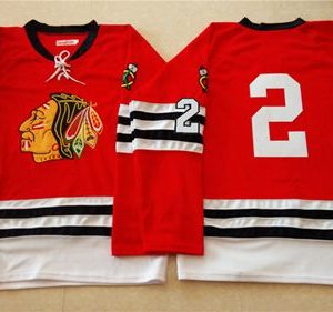 Fantastic Mitchell And Ness 1960 61 Blackhawks #2 Duncan Keith Red Stitched NHL Jersey perfect for game days
