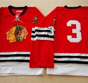 Top - notch Mitchell And Ness 1960 61 Blackhawks #3 Keith Magnuson Red Stitched NHL Jersey to stand out at the stadium