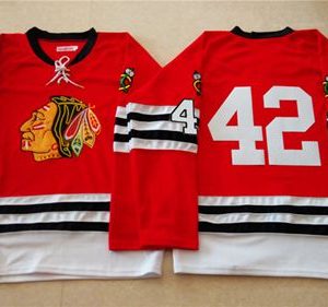 Gorgeous Mitchell And Ness 1960 61 Blackhawks #42 Joakim Nordstrom Red Stitched NHL Jersey to stand out at the stadium
