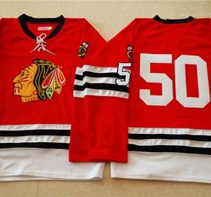 Premium Mitchell And Ness 1960 61 Blackhawks #50 Corey Crawford Red Stitched NHL Jersey perfect for game days