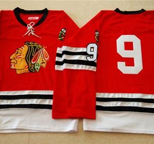 Premium Mitchell And Ness 1960 61 Blackhawks #9 Bobby Hull Red Stitched NHL Jersey for die - hard fans