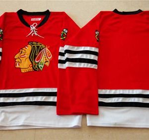 Chic Mitchell And Ness 1960 61 Blackhawks Blank Red Stitched NHL Jersey to stand out at the stadium