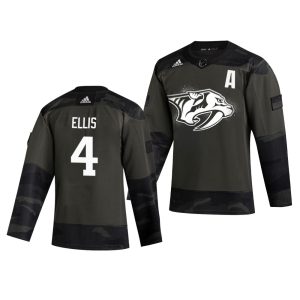 Fantastic Nashville Predators #4 Ryan Ellis Adidas 2019 Veterans Day Men's Authentic Practice NHL Jersey Camo to show your team spirit