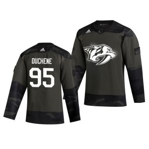 Top - notch Nashville Predators #95 Matt Duchene Adidas 2019 Veterans Day Men's Authentic Practice NHL Jersey Camo a must - have for collectors