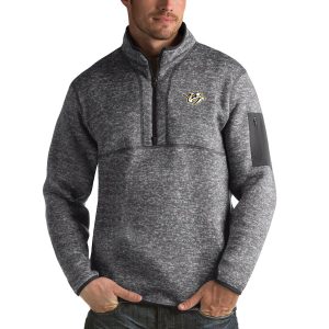 Cool Nashville Predators Antigua Fortune Quarter Zip Pullover Jacket Black to elevate your fan gear collection