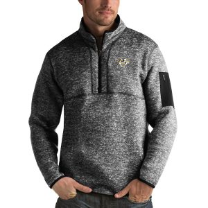 Stylish Nashville Predators Antigua Fortune Quarter Zip Pullover Jacket Charcoal perfect for game days