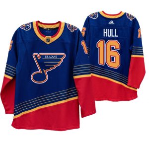 Stunning St. Louis Blues #16 Brett Hull 90s Vintage 2019 20 Authentic Royal Retired NHL Jersey to elevate your fan gear collection