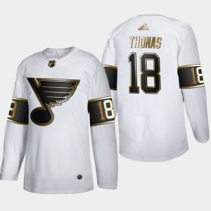 Premium St. Louis Blues #18 Robert Thomas Men's Adidas White Golden Edition Limited Stitched NHL Jersey to elevate your fan gear collection