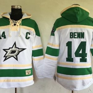 Gorgeous Stars #14 Jamie Benn White Sawyer Hooded Sweatshirt Stitched NHL Jersey to elevate your fan gear collection