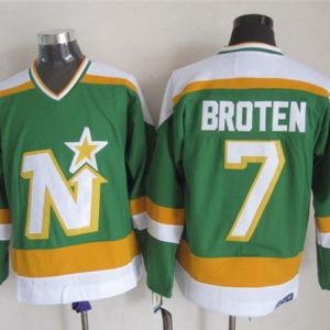 Chic Stars #7 Neal Broten Stitched Green CCM Throwback NHL Jersey for ultimate hockey enthusiasts