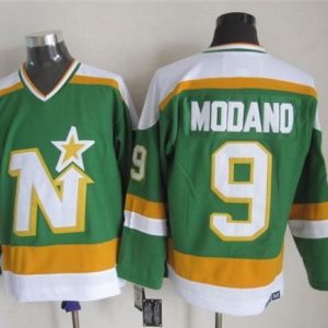 Amazing Stars #9 Mike Modano Stitched Green CCM Throwback NHL Jersey for die - hard fans