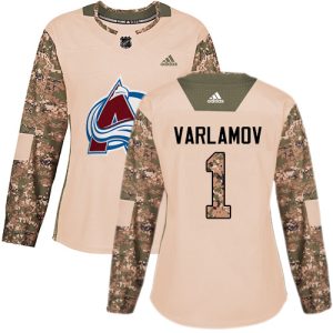 Stunning Adidas Avalanche #1 Semyon Varlamov Camo Authentic 2017 Veterans Day Women's Stitched NHL Jersey for top   notch game   day wear