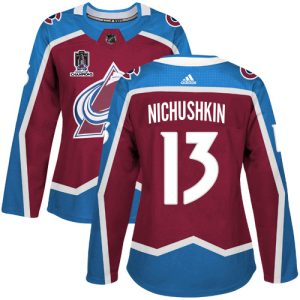 Stunning Adidas Avalanche #13 Valeri Nichushkin Burgundy Women's 2022 Stanley Cup Champions Burgundy Home Authentic Stitched NHL Jersey for a valuable hockey collectible