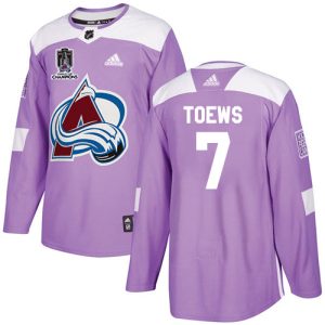 Stunning Adidas Avalanche #7 Devon Toews Purple Youth 2022 Stanley Cup Champions Authentic Fights Cancer Stitched NHL Jersey to support your favorite players