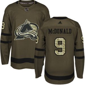 Stunning Adidas Avalanche #9 Lanny McDonald Green Salute to Service Stitched Youth NHL Jersey for top   notch game   day wear