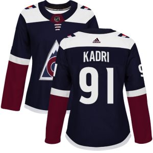 Stunning Adidas Avalanche #91 Nazem Kadri Navy Women's Alternate Authentic Stitched NHL Jersey to show your team love