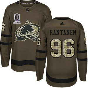 Stunning Adidas Avalanche #96 Mikko Rantanen Green Youth 2022 Stanley Cup Champions Salute To Service Stitched NHL Jersey for a valuable hockey collectible