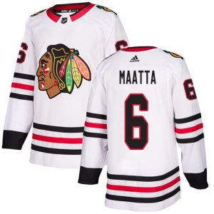 Stunning Adidas Blackhawks #6 Olli Maatta White Road Authentic Stitched Youth NHL Jersey to add to your hockey memorabilia collection