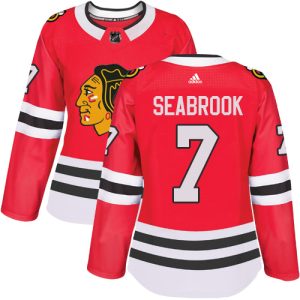Stunning Adidas Blackhawks #7 Brent Seabrook Red Home Authentic Women's Stitched NHL Jersey for true hockey enthusiasts
