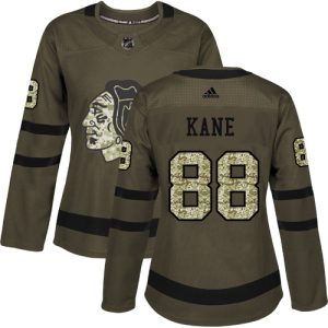 Stunning Adidas Blackhawks #88 Patrick Kane Green Salute to Service Women's Stitched NHL Jersey for true hockey enthusiasts