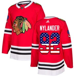 Stunning Adidas Blackhawks #92 Alexander Nylander Red Home Authentic USA Flag Stitched Youth NHL Jersey to support your favorite players