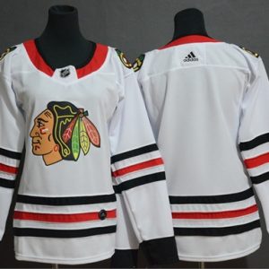 Stunning Adidas Blackhawks Blank White Road Authentic Women's Stitched NHL Jersey for true hockey enthusiasts