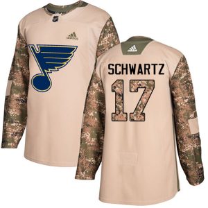 Stunning Adidas Blues #17 Jaden Schwartz Camo Authentic 2017 Veterans Day Stitched Youth NHL Jersey for die   hard Blackhawks fans