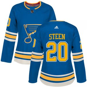 Stunning Adidas Blues #20 Alexander Steen Blue Alternate Authentic Women's Stitched NHL Jersey for a memorable sports moment