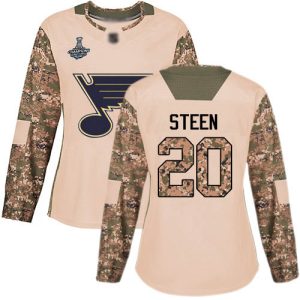Stunning Adidas Blues #20 Alexander Steen Camo Authentic 2017 Veterans Day Stanley Cup Champions Women's Stitched NHL Jersey for true hockey enthusiasts