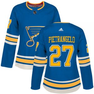 Stunning Adidas Blues #27 Alex Pietrangelo Blue Alternate Authentic Women's Stitched NHL Jersey for true hockey enthusiasts