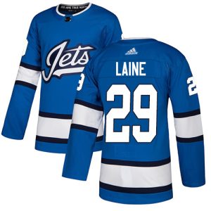 Stunning Adidas Jets #29 Patrik Laine Blue Alternate Authentic Stitched Youth NHL Jersey for a valuable hockey collectible