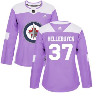 Stunning Adidas Jets #37 Connor Hellebuyck Purple Authentic Fights Cancer Women's Stitched NHL Jersey to stand out at the stadium