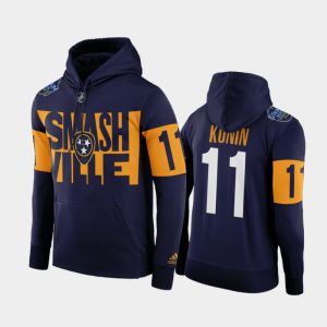 Stunning Adidas Predators #11 Luke Kunin 2022 Stadium Series NHL Hoodie   Smashville Navy for an exciting hockey game