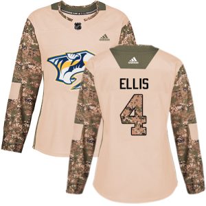 Stunning Adidas Predators #4 Ryan Ellis Camo Authentic 2017 Veterans Day Women's Stitched NHL Jersey for a valuable hockey collectible