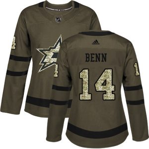 Stunning Adidas Stars #14 Jamie Benn Green Salute to Service Women's Stitched NHL Jersey for die   hard Blackhawks fans