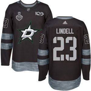 Stunning Adidas Stars #23 Esa Lindell Black 1917 2017 100th Anniversary 2020 Stanley Cup Final Stitched NHL Jersey for an exciting hockey game