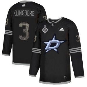 Stunning Adidas Stars #3 John Klingberg Black Authentic Classic 2020 Stanley Cup Final Stitched NHL Jersey for top   notch game   day wear