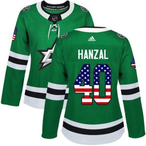 Stunning Adidas Stars #40 Martin Hanzal Green Home Authentic USA Flag Women's Stitched NHL Jersey for true hockey enthusiasts