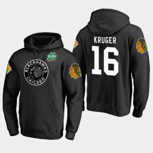 Stunning Blackhawks #16 Marcus Kruger Black 2018 Winter Classic Primary Logo Pullover Hoodie for an exciting hockey game