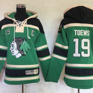 Stunning Blackhawks #19 Jonathan Toews Green Sawyer Hooded Sweatshirt Stitched Youth NHL Jersey for true hockey enthusiasts